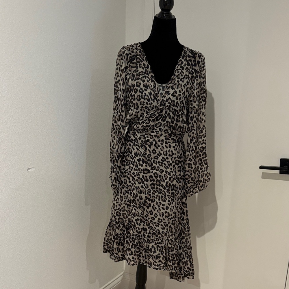 Calypso St. Barth Animal Print Long Sleeve Dress